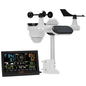 【FathersDayGift】VEVOR 7-in-1 Wireless Weather Station, 7.5 in Large Color Display, Digital Home Weather Station Indoor Outdoor, for Temperature Humidity Wind Speed/Direction Rain UV, with Forecast Data, Alarm, Alerts