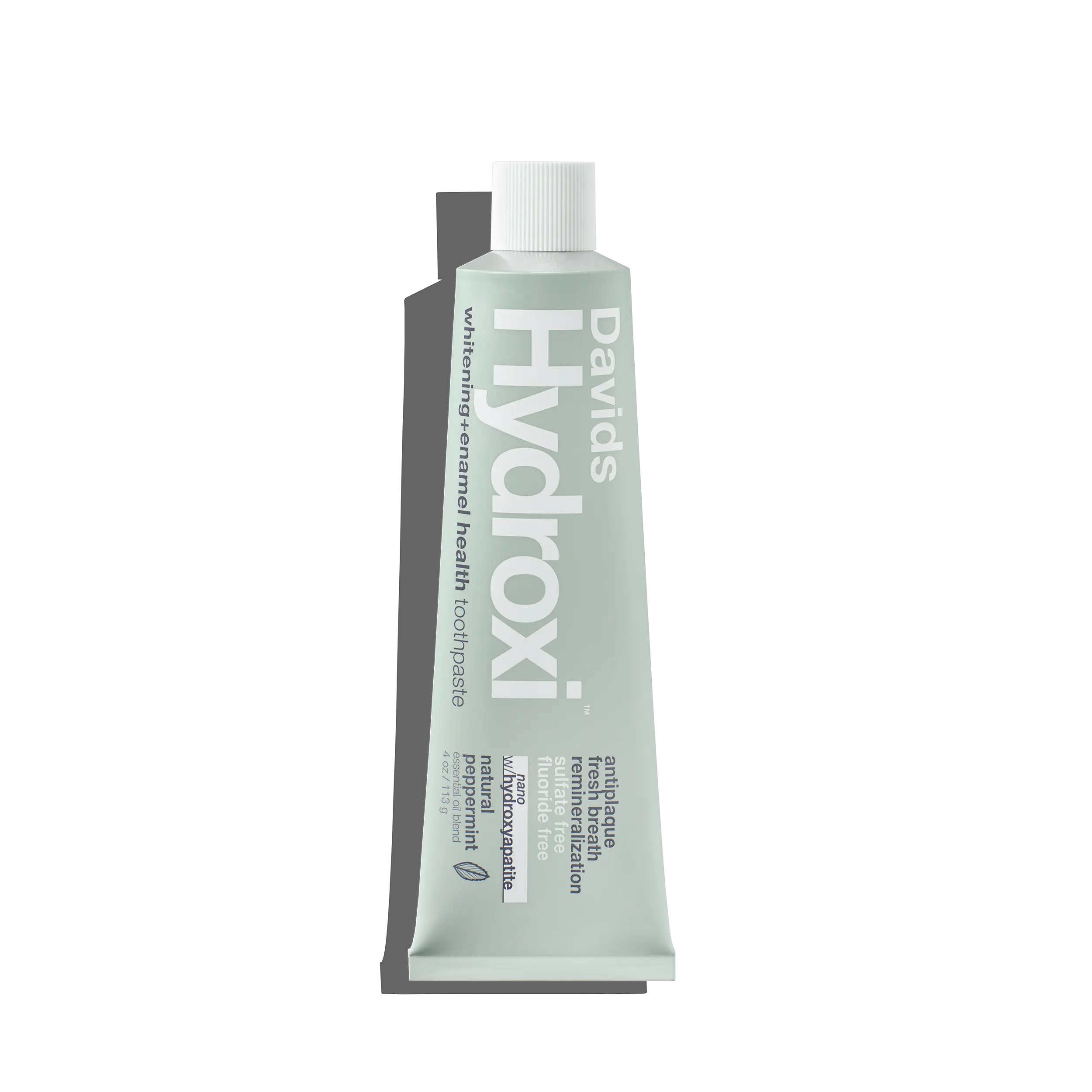 Davids Hydroxi Enamel Repair Toothpaste with Nano Hydroxyapatite - Minty Peppermint, 4oz, Coconut, Vegetable Glycerin, Seaweed-Derived Carrageenan, Baking Soda - EWG Verified Eco-Friendly US Daily Care for Natural Whitening, Plaque Defense, Gum Health