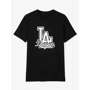 Los Angeles Baseball Team Logo Graphic Tee Mens Streetwear Short Sleeve Crewneck T Shirt Soft Cotton Casual Athletic Game Day Outfit
