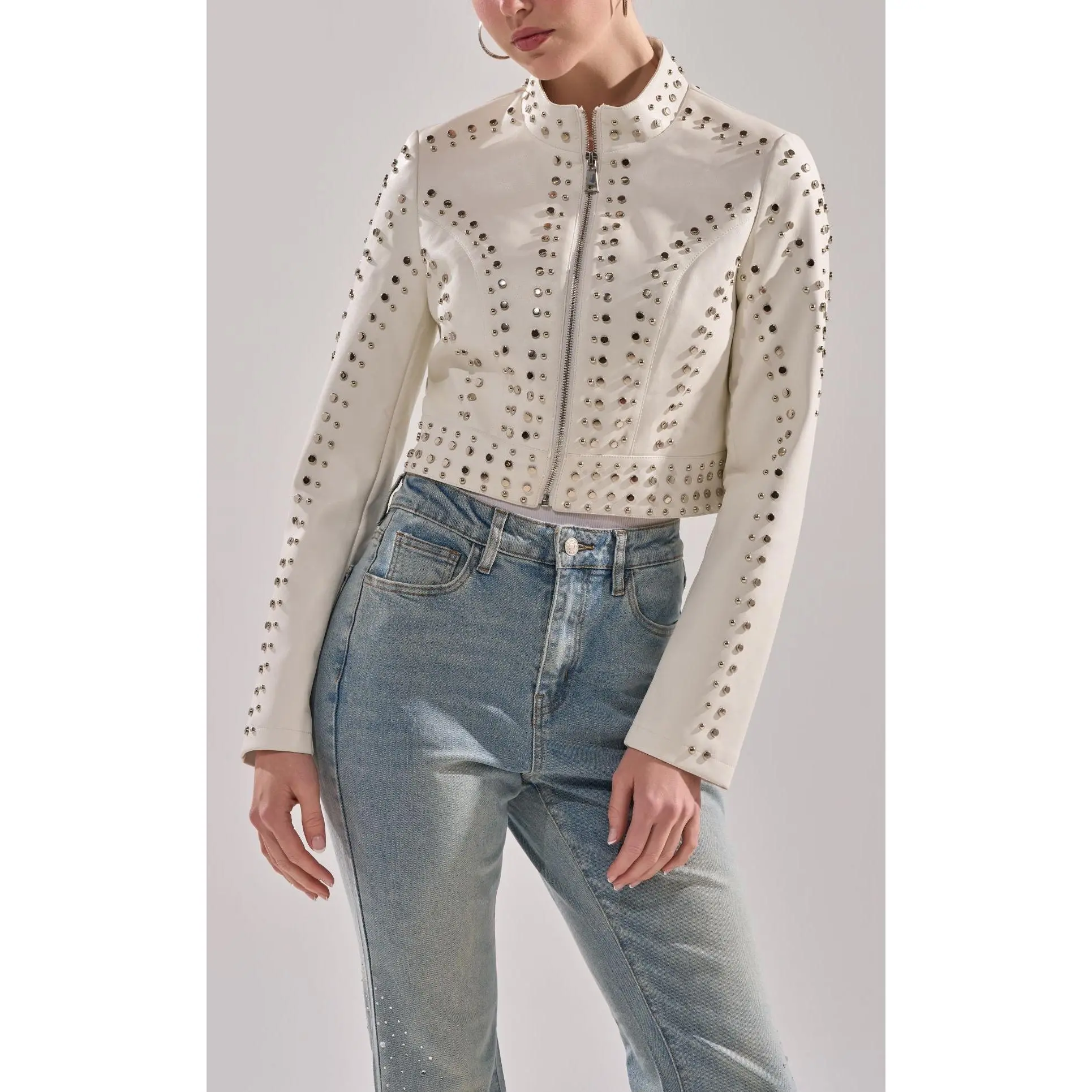 SILVINA-WHITE BUTTER LEATHER MOTO JACKET