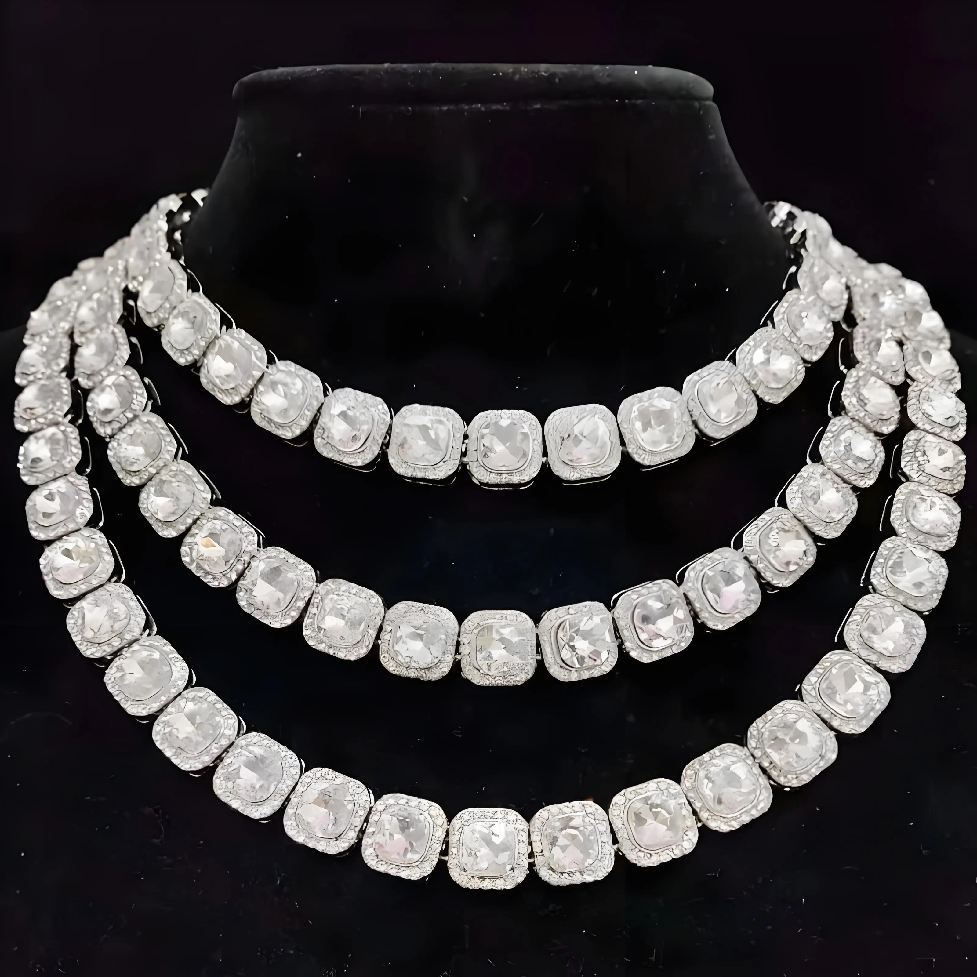 Cubic Zirconia Hip Hop Chain Necklace Iced Out Wide Square Link for Men Women Bling Jewelry Fashion Statement Gift Crystal Pendant