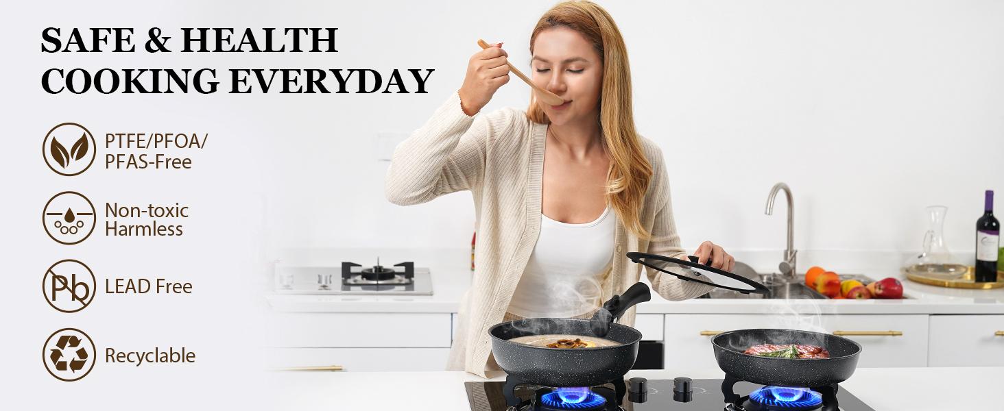 SODAY 15pcs Pots and Pans Set Non Stick, Cookware Sets with Detachable Handle, Nonstick RV Kitchen Cooking Set Removable Handles, Oven Safe,Stackable, Frying, Kitchenware,stock up on specials,Valentines Day gifts
