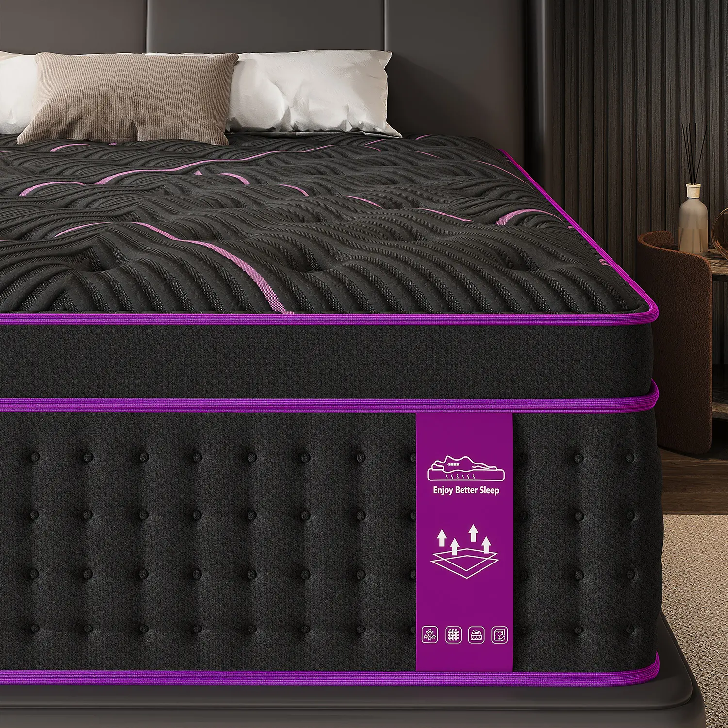 12"14" Twin Full Queen King Size Mattress in a Box Hybrid Spring Gel Memory Foam,  Euro Top Medium Firm Ergonomic Mattresses for Motion Isolation, Edge Support, 100 Night Trial