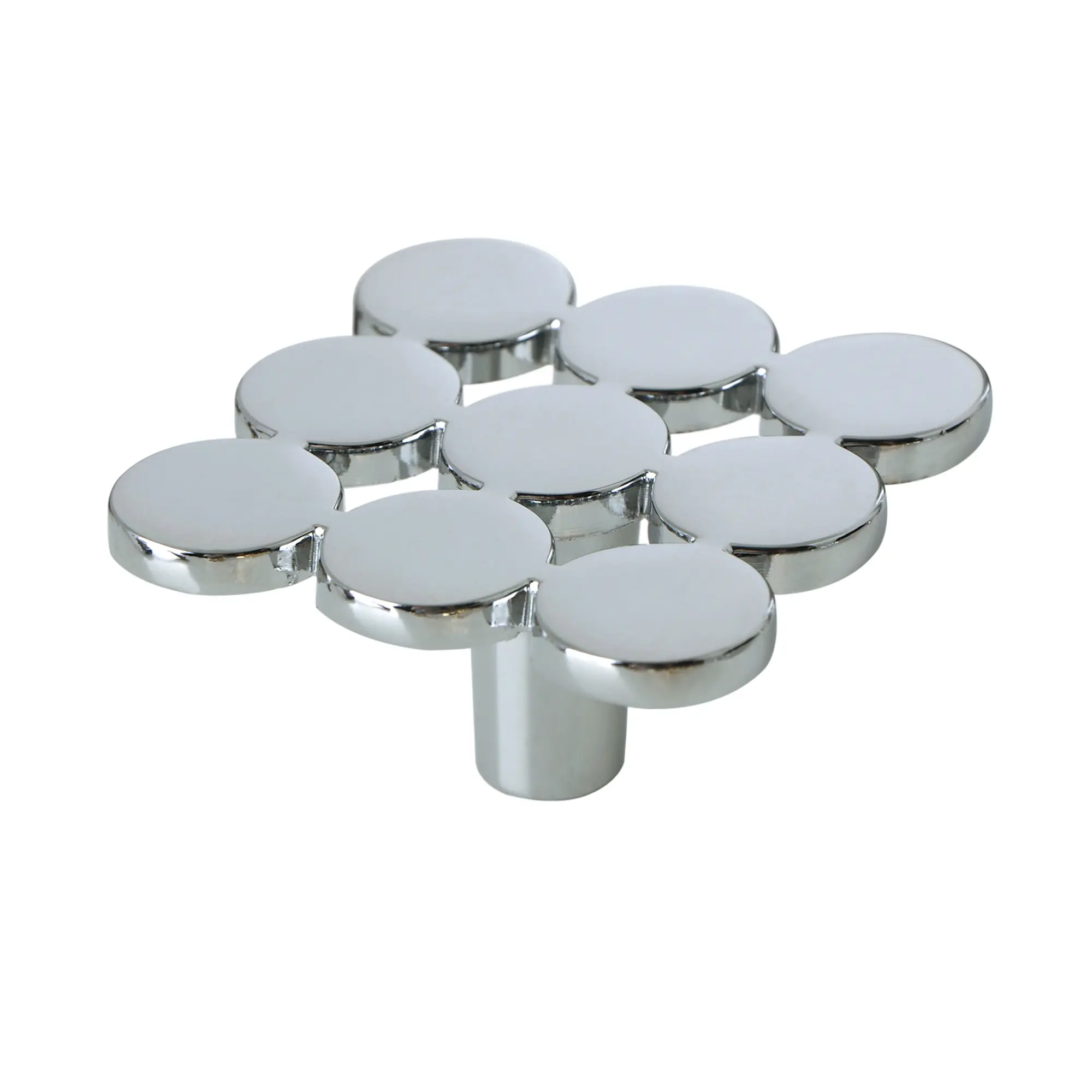 Utopia Alley HW338PLCH021 Tempo Square Cabinet Ring Pull Knob - Decorative Cabinet Drop Pull Knobs for Cabinets and Drawers - Vintage Cabinet Hardware with Hand Finished Polished Chrome - Metal Drawer Pull Knobs 1.9"