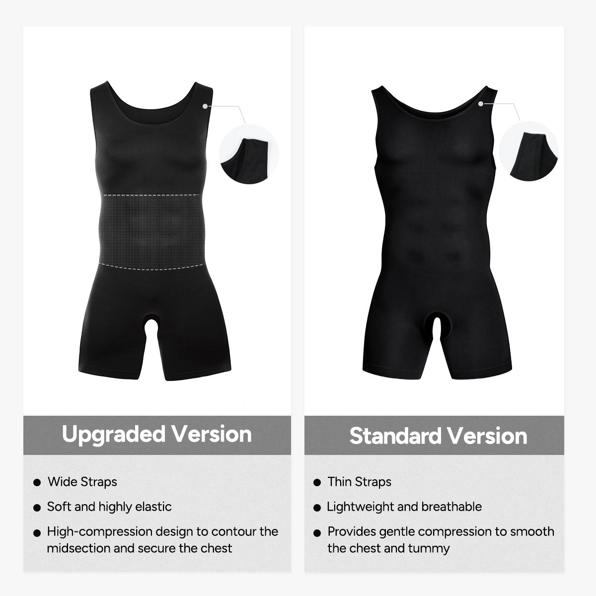 【Nebility】Men's  Upgraded New Fabric High Compression One-piece Shapewear U-Neck Men's Bodysuit With Abdominal Compression and Body Curves Improvement, Perfect for Gym & Workouts,fathersdaygift