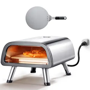 【FathersDayGift】VEVOR 12" Electric Pizza Oven Countertop,  , Stainless Steel Pizza Maker Machine with Pizza Stone and Spatula, Heats up to 850°F, Multipurpose Indoor & Outdoor Pizza Cooker for Restaurant Home Camping
