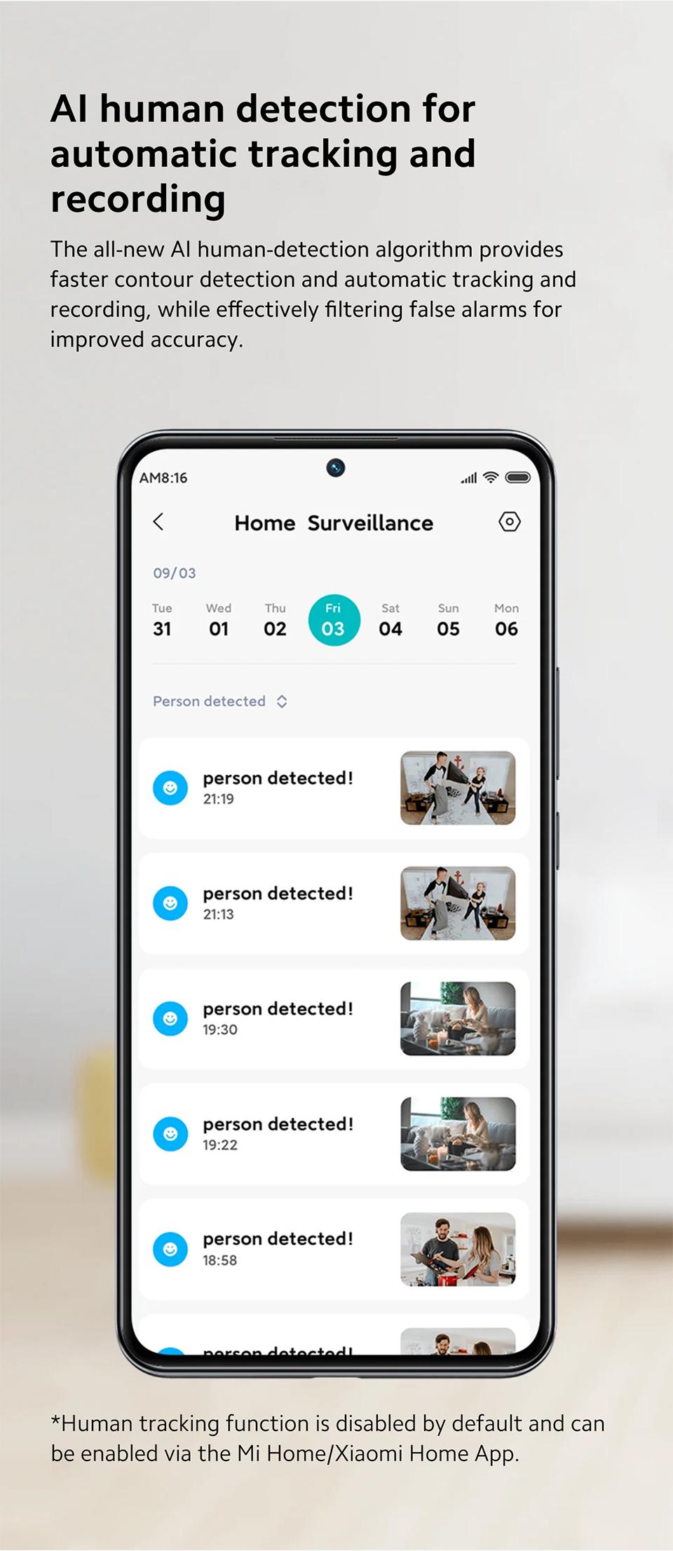 Xiaomi Smart Camera C200, 360° Vision, AI Human Detection, Clear and Crisp Video, Enhanced Night Vision, Full Encryption for Privacy Protection, Smart Voice Control, Fast Forward Playback Speed, White Safety Card Device Micro Sd Plug