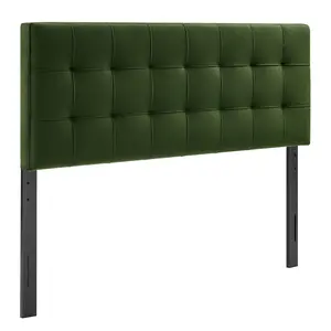 Lily Stain-Resistant Performance Velvet Full Size Headboard in Moss Green