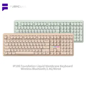 FURYCUBE IP108 Foundation Wireless Gaming Keyboard,108 keys Keyboard,Wireless Keyboard with Number Pad, Silent,RGB Backlit Ergonomic Office Silent Computer Keyboard for PC,MAC,PS4,Xbox ONE Gamer,Gift for GF