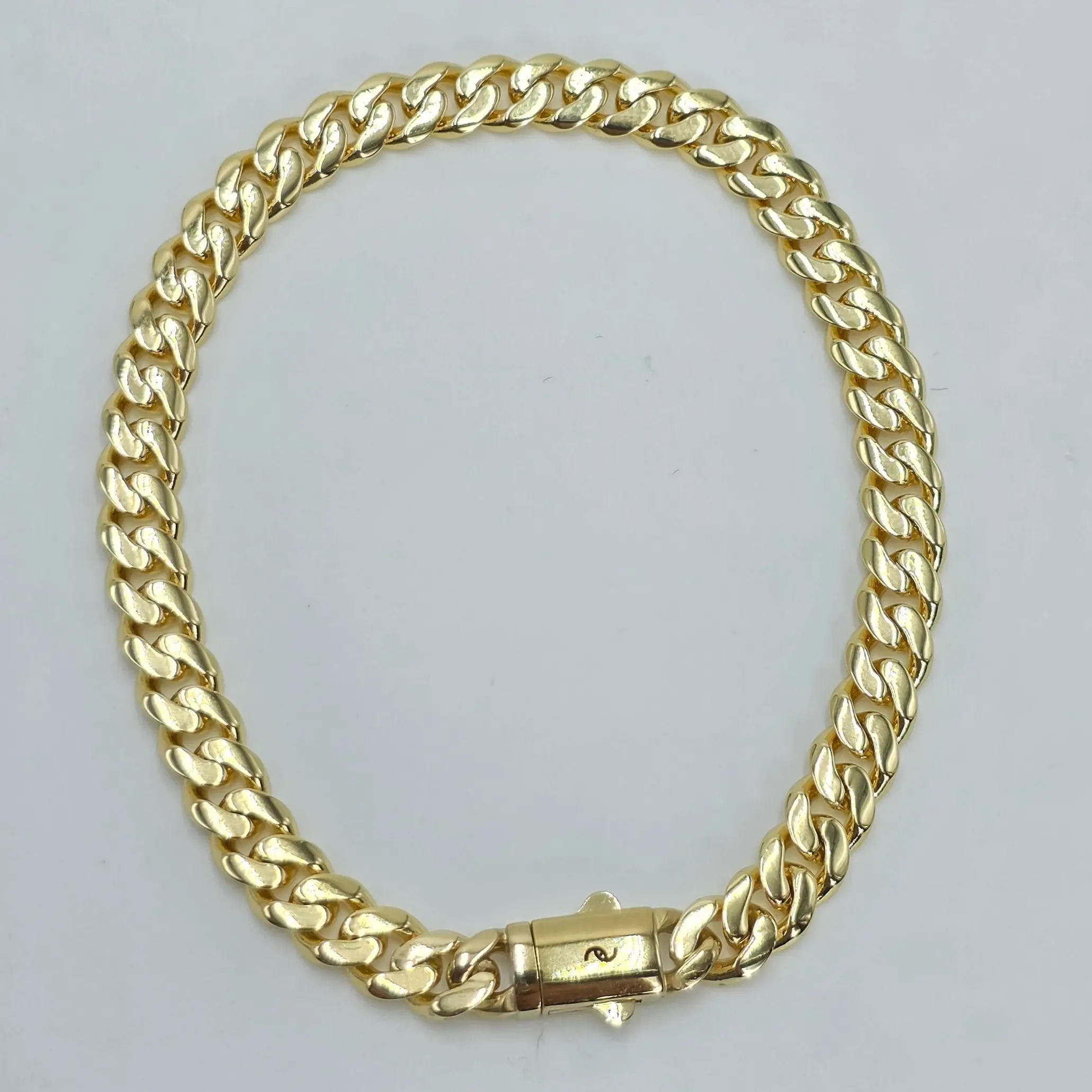 Cuban Link Bracelet Monaco Chain Bracelet High Quality 14k Gold Plated Laminado 14k for Men Women