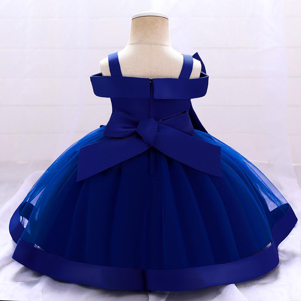 5081 Girl Princess Dress Flower Bow Elegant A-line Princess Skirt Perfect for Performance Wedding Parties and Summer Wearing Fashionable Design
