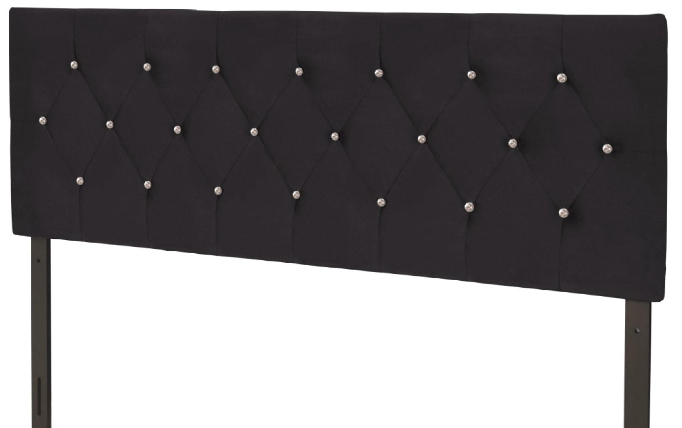 Favorer Concetta Diamond Tufted Velvet Upholstered Headboard, Silver Gray/Black/Blue/Pink