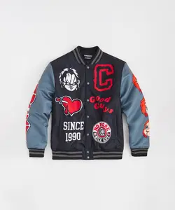Chucky Nice Guy Varsity Jacket - Black Menswear with Custom Graphic Print & Button Closure