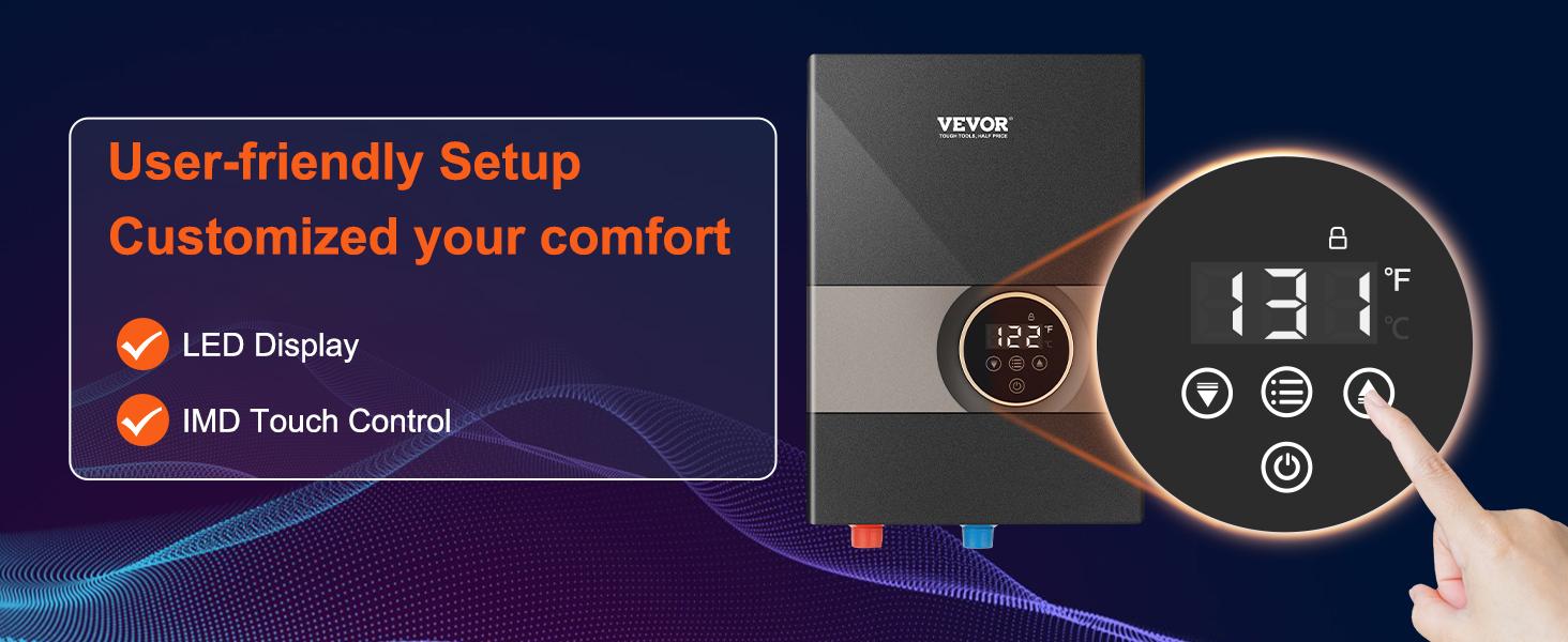 【BackToSchool】VEVOR 8kW Electric Tankless Instant Water Heater, Aluminum Build, Digital Display, Overheat Protect, Easy Installation, 24-Hour Supply, ETL Listed for Busy Households & Commercial Establishments 【BackToSchool】VEVOR 8kW Electric Tankless Instant Water Heater, Aluminum Build, Digital Display, Overheat Protect, Easy Installation, 24-Hour Supply, ETL Listed for Busy Households & Commercial Establishments