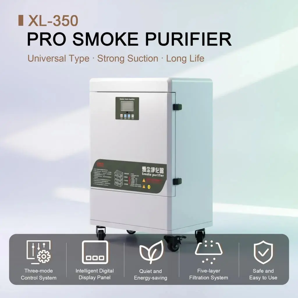 MCWlaser Pro Laser Marking Fume Purifier, 5-Stage HEPA & Carbon Filtration, Odor Control, Strong Suction Extractor, <60dB Quiet Operation, Smoke Removal for Engraving Tools, DIY Garage Workshop Welding Fumes