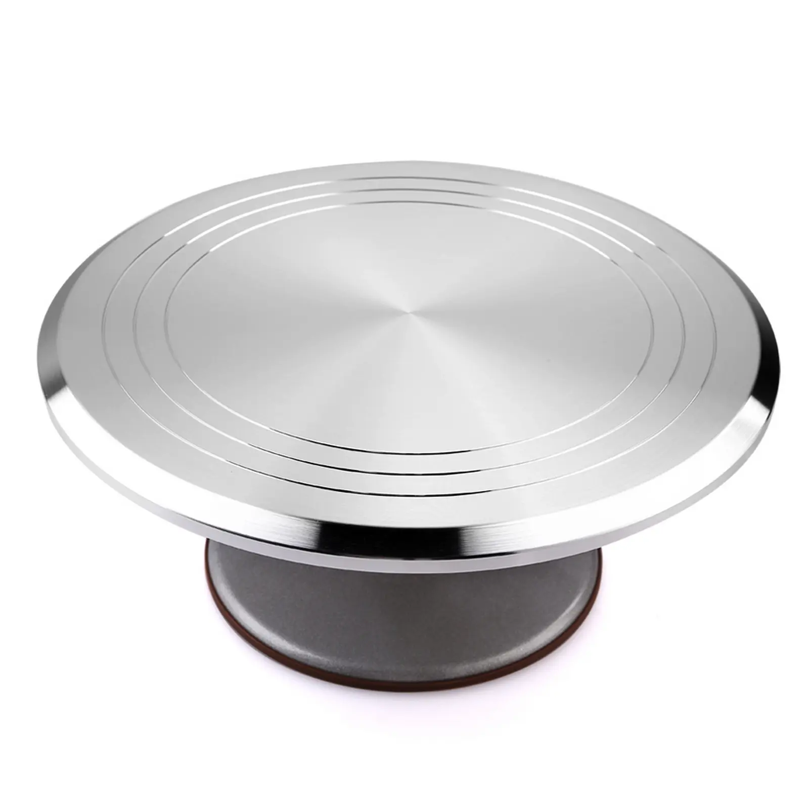 12 Inch Aluminum Cake Turntable for Decorating, 360° Rotating Cake Stand with Non-Slip Silicone Base, Professional Baking & Cake Decorating Tool