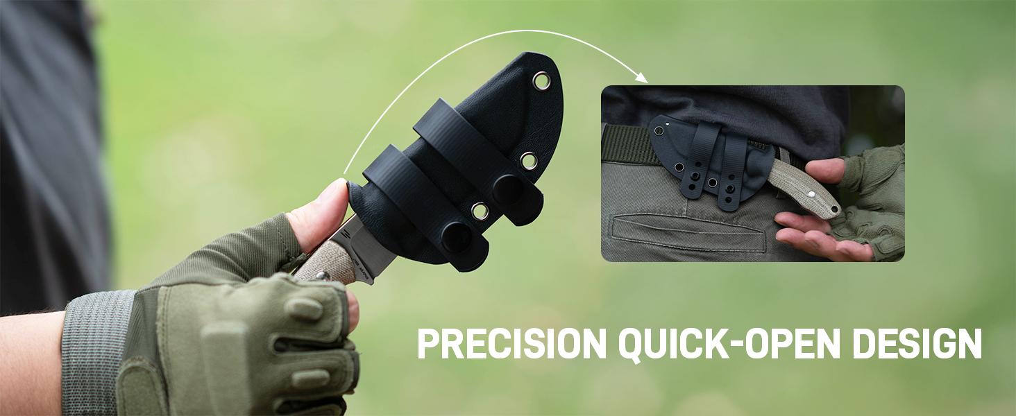 CJRB Mutt EDC Hunting Knife with AR-RPM9 Steel Balde and G10/Wood/Micarta Handle, Fixed Blade Knives for Outdoor Adventures,Camping and Hiking