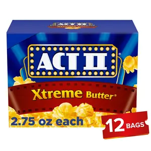 Act II Xtreme Butter Microwave Popcorn 12 Count Buttery Movie Snack