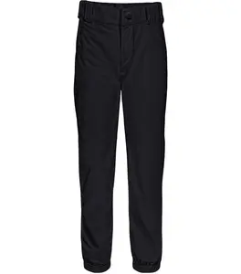 Penveer Pull-Up Youth Baseball Pants, Quarter Open Fly Boys Baseball Pants with Durable Snap & Elastic Bottom, T Ball Pants (Black) Athletic Outfits Sporty Style Clothes