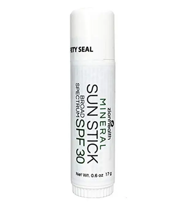 Zion Health Organic Mineral Sunstick SPF 30 - 0.6 oz Compact Facial Sun Care Pack with Salicylic Acid, Gentle, Hypoallergenic UV Protection, Moisture-Boosting, Repair-Focused Benefits