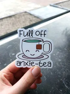 anxiety sticker funny vinyl water bottle sticker laptop waterproof stickers ssuitcase one piece sticker mental health social anxiety