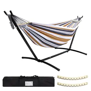Hammock with Stand Included 450lb Capacity Steel Stand, Premium Carry Bag Included and Two Anti Roll Balance Beam