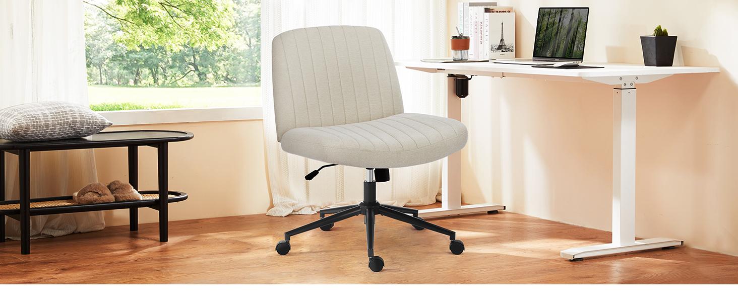 Sweet Funiture S - Criss Cross Office Chair with Wheels, Wide Armless Home Office Desk Chair with Dual-Purpose Base, Swivel Height Adjustable Sweet Funiture S - Criss Cross Office Chair with Wheels, Wide Armless Home Office Desk Chair with Dual-Purpose Base, Swivel Height Adjustable