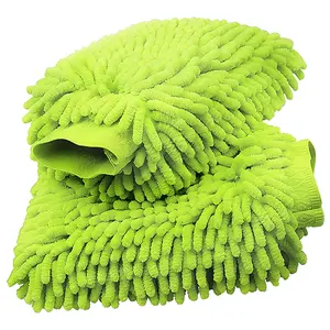 Chenille Premium Scratch-Free Microfiber Wash Mitt for Car Washing - 2 Pack, Lime Green, Ultra-Soft Car Wash Gloves, Swirl-Free Finish, Safe for Trucks, SUVs, Motorcycles, and More