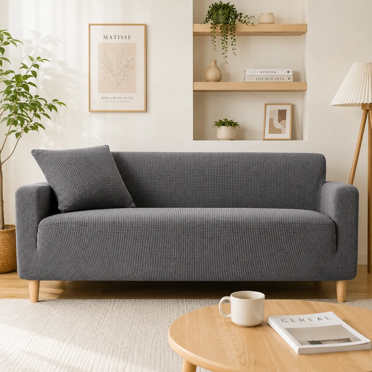 Waterproof sofa cover, leak-proof elastic sofa cover, washable and easy-to-clean durable protection pad for living room furniture