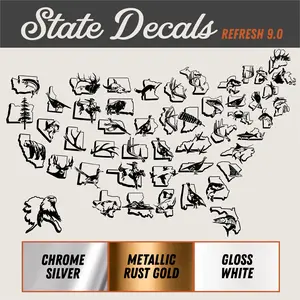 U.S. State Decals - High Quality Outdoor vinyl - Refresh 9.0