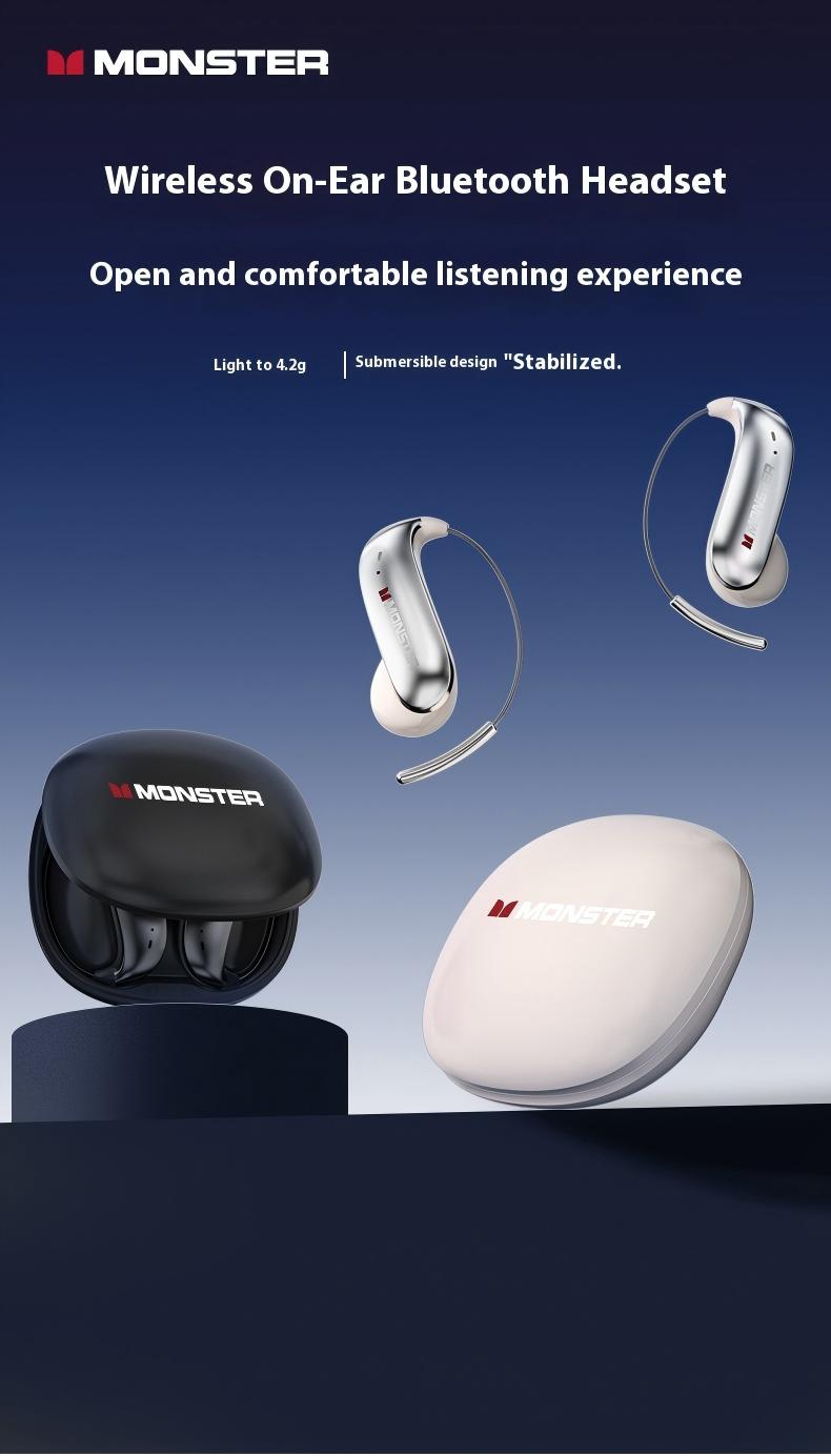 Monster Ear Buds - Bluetooth Headphones with Zero‑Gravity Titanium Ear‑Hook Design, Noise Isolation, 165H Playtime Wireless Earbuds Headset Bluetooth 6.0,Waterproof & Sweatproof, Ideal for Electronic Gifts for Men and Women - SummerWins - DealsForYouDays