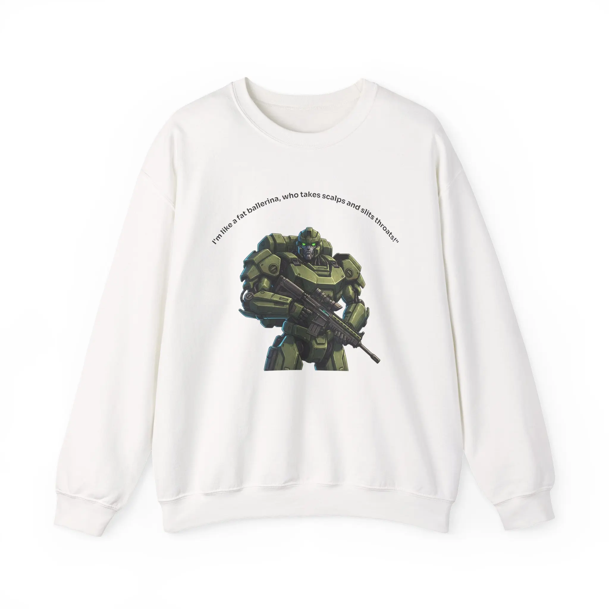 Armored Soldier Illustration Sweatshirt | Tactical Mech Trooper Graphic