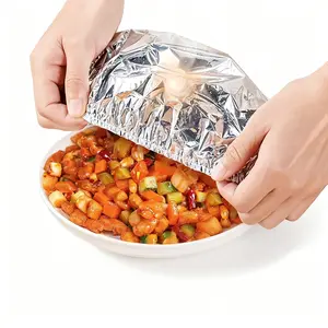 50/100/200 PCS Insulated Aluminum Foil Food Cover - Foldable Heat-Retaining Umbrella for Home Dining - Dust-Proof & Freshness Guard
