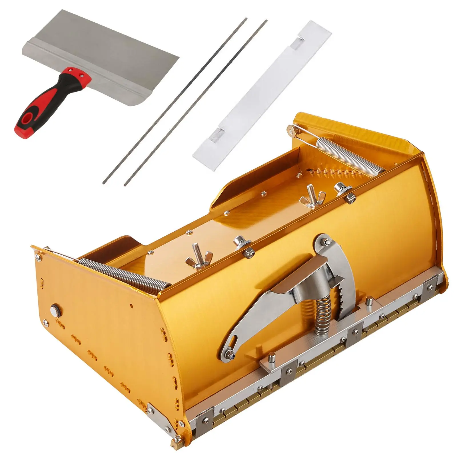 【SummerFinds】VEVOR Drywall Flat Box,  , 10-Inch Wide Quick Clean, Aluminum Finishing Mud Box for Plasterboard, Wallboard, Sheetrock, Bonus Mudguard, Extra 2 Stainless Steel Blades (10/12-Inch) VEVOR Super Brand Day