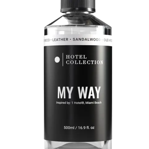 My Way Premium Scented Aroma Oil - 500ML (16.9 fl. oz) Plastic Bottle, Sandalwood Fragrance with Rich Cedar & Iris, Leather-Cedar Edge, Daily All-Season Home Aromatherapy Home Perfume