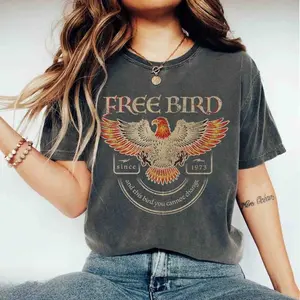 Comfort Colors Free Bird TShirt , Old School Band T-shirt, Retro Music TShirt, Rock Band Tee, Oversized Trendy Shirts for Women