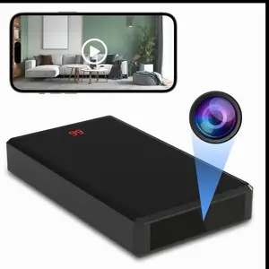 Portable Power Bank 10000mAh with Full HD 1080P WiFi Security Monitoring USB Rechargeable Camera for Indoor Outdoor Use Micro SD Card Chargeable Black