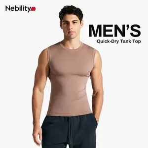 Nebility Men’s Breathable Workout Tank Top, Quick Dry Stretch Odor-Resistant Muscle Fit Sleeveless Training Shirt for Gym & Daily Wear，fathersdaygift