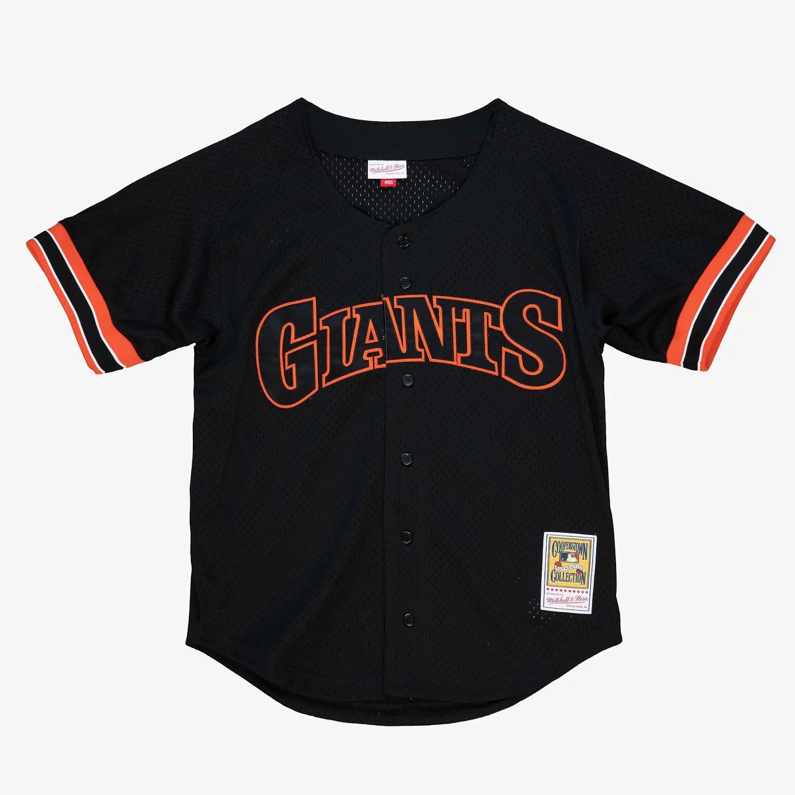 Mitchell & Ness Will Clark San Francisco Giants 1993 Black Authentic Baseball Jersey, Short Sleeve Tops, Authentic Look, Regular Fit, Team Graphic