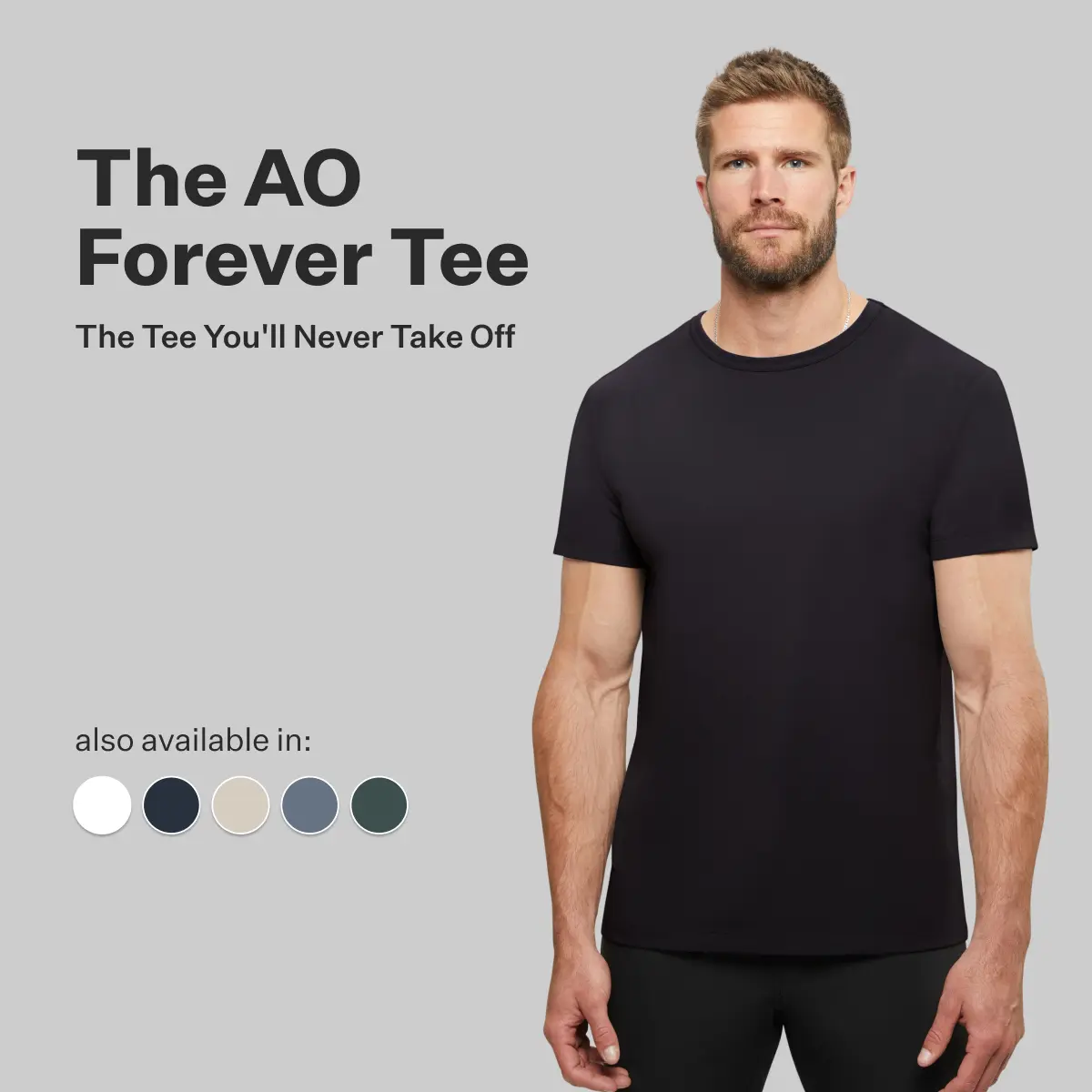 Cuts | Men's AO Forever Classic Fit Crew Neck T-Shirt | Anti-Odor Polyester Cotton Blend Short Sleeve | Wrinkle Resistant Stretch
