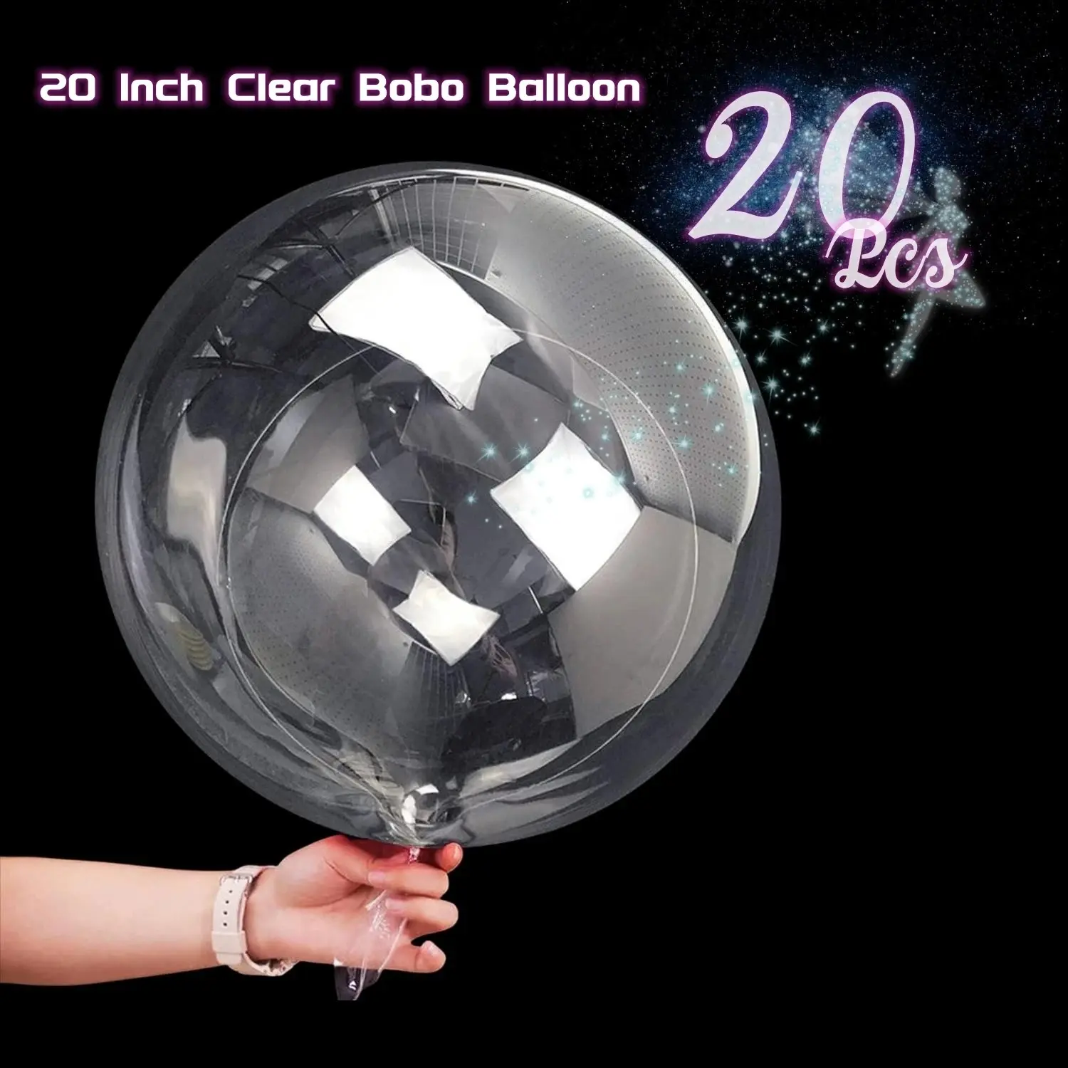 20 Pcs Bobo Balloons Bubble Balloons, 20 Inch Clear Bobo Balloon, Large Transparent Bubble Balloon for Wedding Birthday Party Decor, Party Balloons Decorations