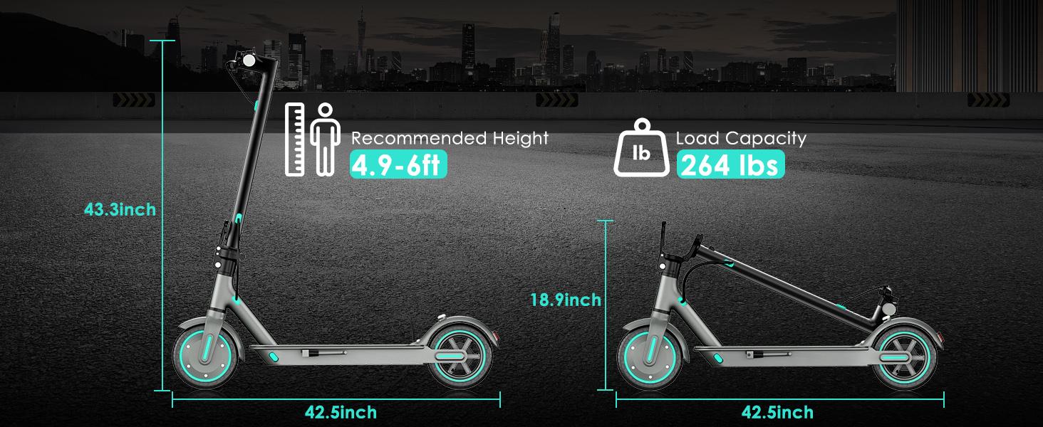 350W Powerful Motor Electric Scooter for Adults & teenagers,  Long Range 14-22 Miles,Max.speed 19Mph,3-speed adjustable, 36V 7.8A/10.5Ah Battery Portable Foldable Commuting E-Scooter with smart app control
