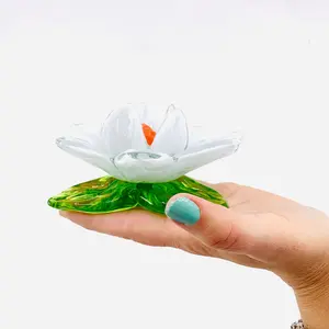 Glass Lotus Flower, White