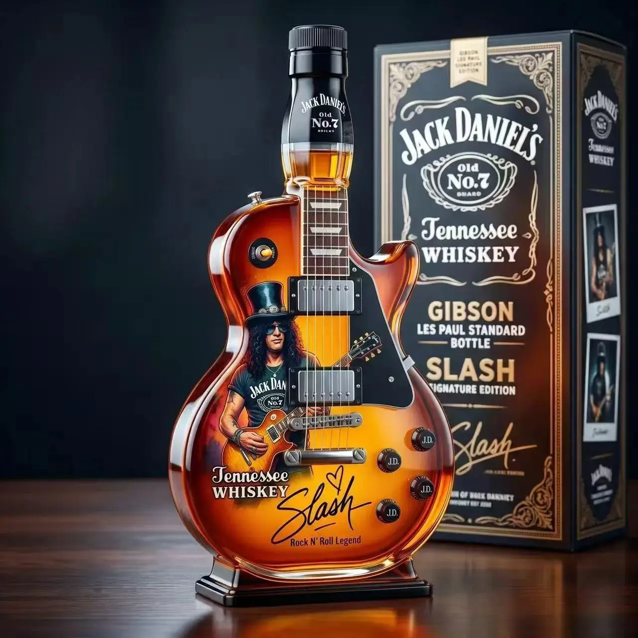 Slash Les Paul Guitar Whiskey Decanter I Iconic RockBarCollectible Bottle, Perfect Unique Gift for Guitar &RockMusic Fans ISlash Les Paul Guitar-Shaped WhiskeyDecanter 390ml