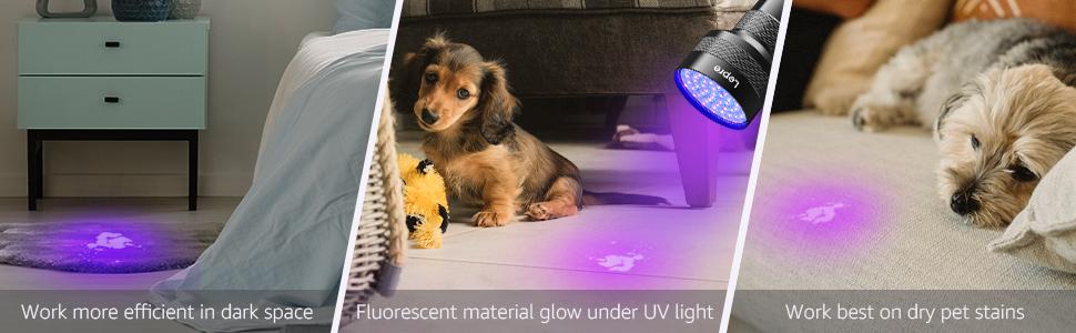 Lepro 51 LEDs UV Light Handheld Blacklight, UV Flashlight Black Light, 395nm Detector for Pet Urine, Stains, Bed Bug and Scorpions, Battery Not Included