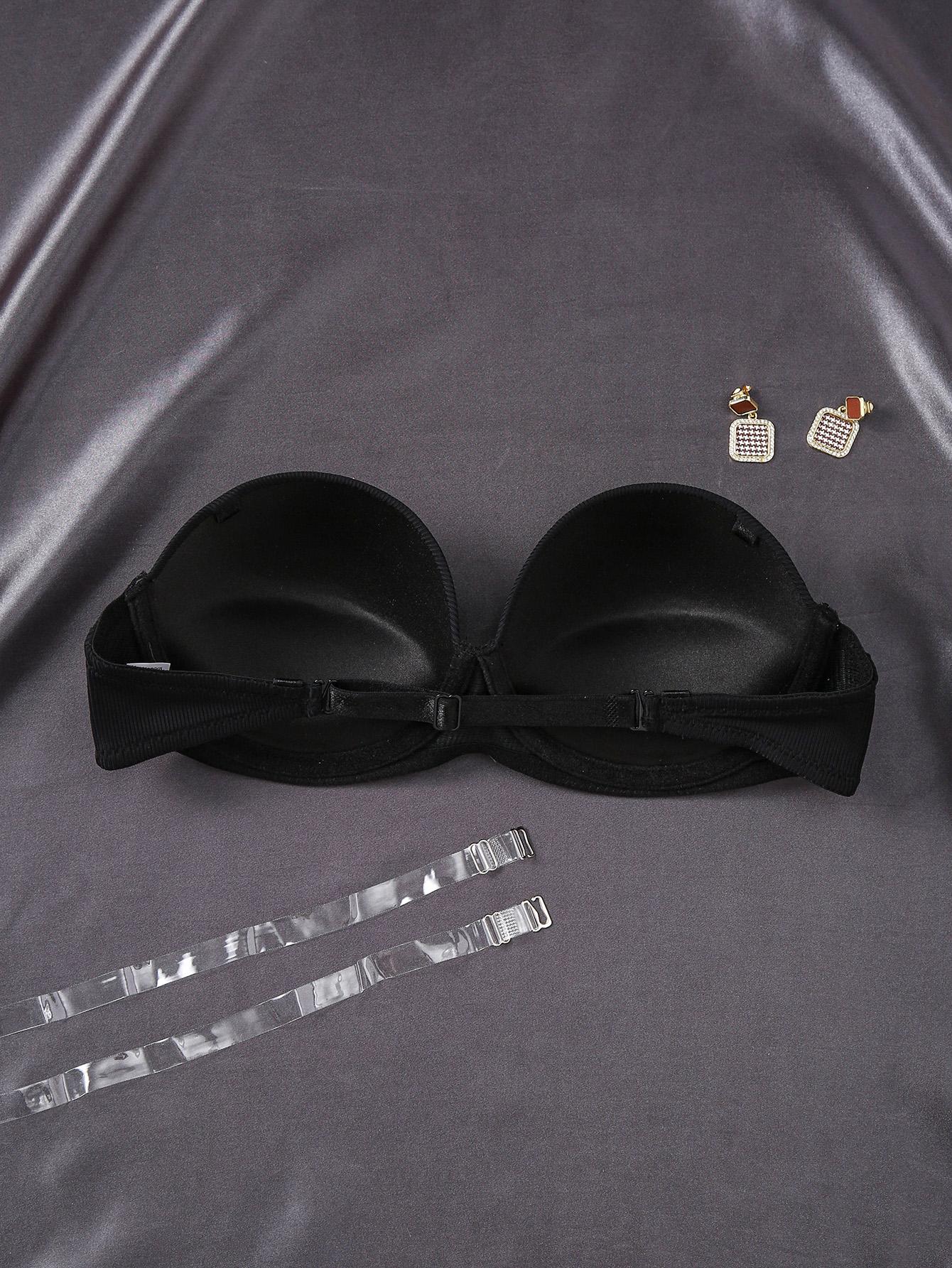 Ecomilky Women's Strapless Bra, Full Cup, Underwire, Supportive, Push-up, Comfortable, Soft, Seamless, Comfortable, Underwire, T-shirt Bra, Side Wings