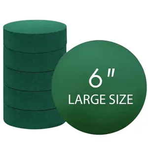 6Pcs/Set Round Floral Foam Blocks for Fresh and Artificial Flowers,6" X 1.5" Dry & Wet Green Flower Foam for Flower Arrangements and Florist Supplies,Hand Tools Kits