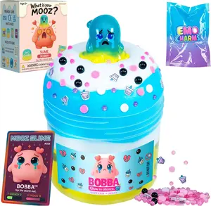 Slime Kit for Kids, Fluffy Butter Slime Food, Instant Slime Making Kit & Scented, Stretchy & Scented, Boba Beads Mix'Ins & Demon Monster Charm, Sensory Gift Ages 5–12 & Teens, 7oz, MOOZ