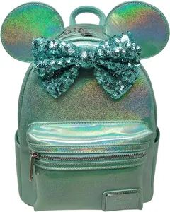 Loungefly Minnie Mouse Glitter Sparkle Womens Double Strap Shoulder Bag Purse