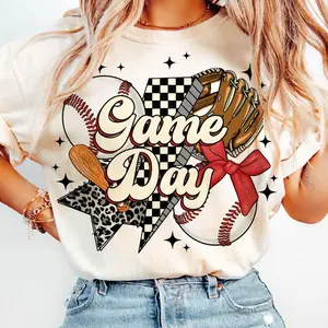 Baseball Tshirt, Game Day Baseball Tshirt, Retro Checkered Baseball Mama Tshirt, Baseball Mom Tshirt, Leopard Baseball Coquette, Retro Baseball Mom Tshirt
